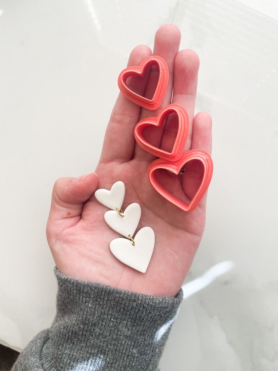 Lovely 3 Piece Set Valentines Day Clay Cutters 