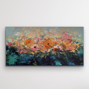 Floral Painting, Flowers Painting on Canvas, Impressionist Painting, Floral Painting, Modern Painting, Art for Living Room 24 x 12&quot;