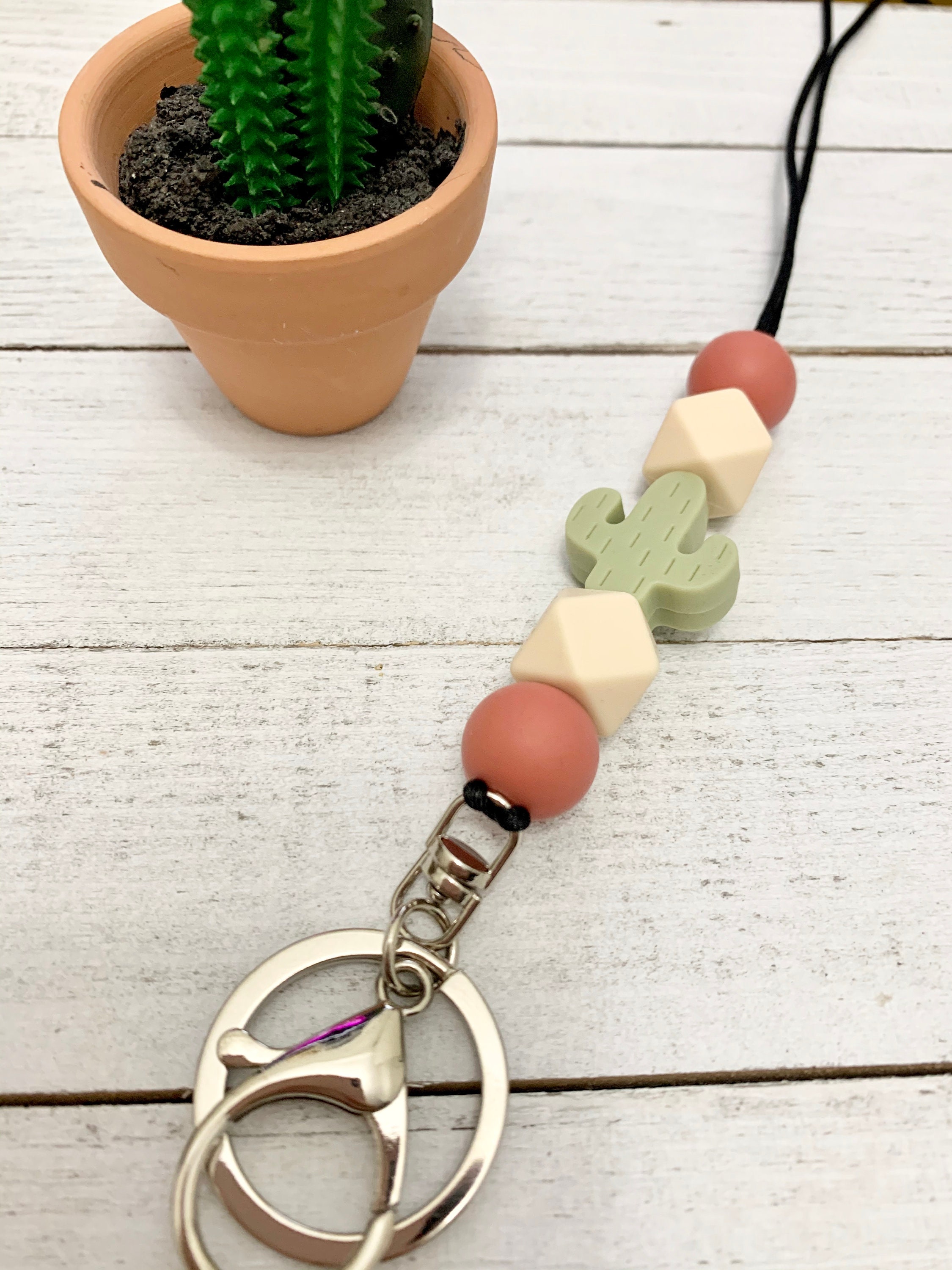 Lanyard Teacher Gift Nurse Silicone Bead Lanyard Keychain Etsy
