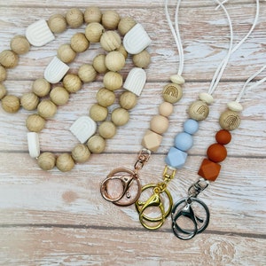 Schlüsselband, Schlüsselband, Schlüsselband, Ausweishalter, Lehrer Geschenk, Silikon Perlen Schlüsselband, Back to School, Boho Accessoires