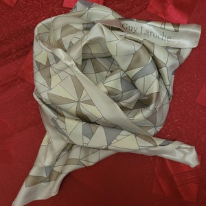 Vintage geometric nice  motif Guy Laroche scarf. Made in France.