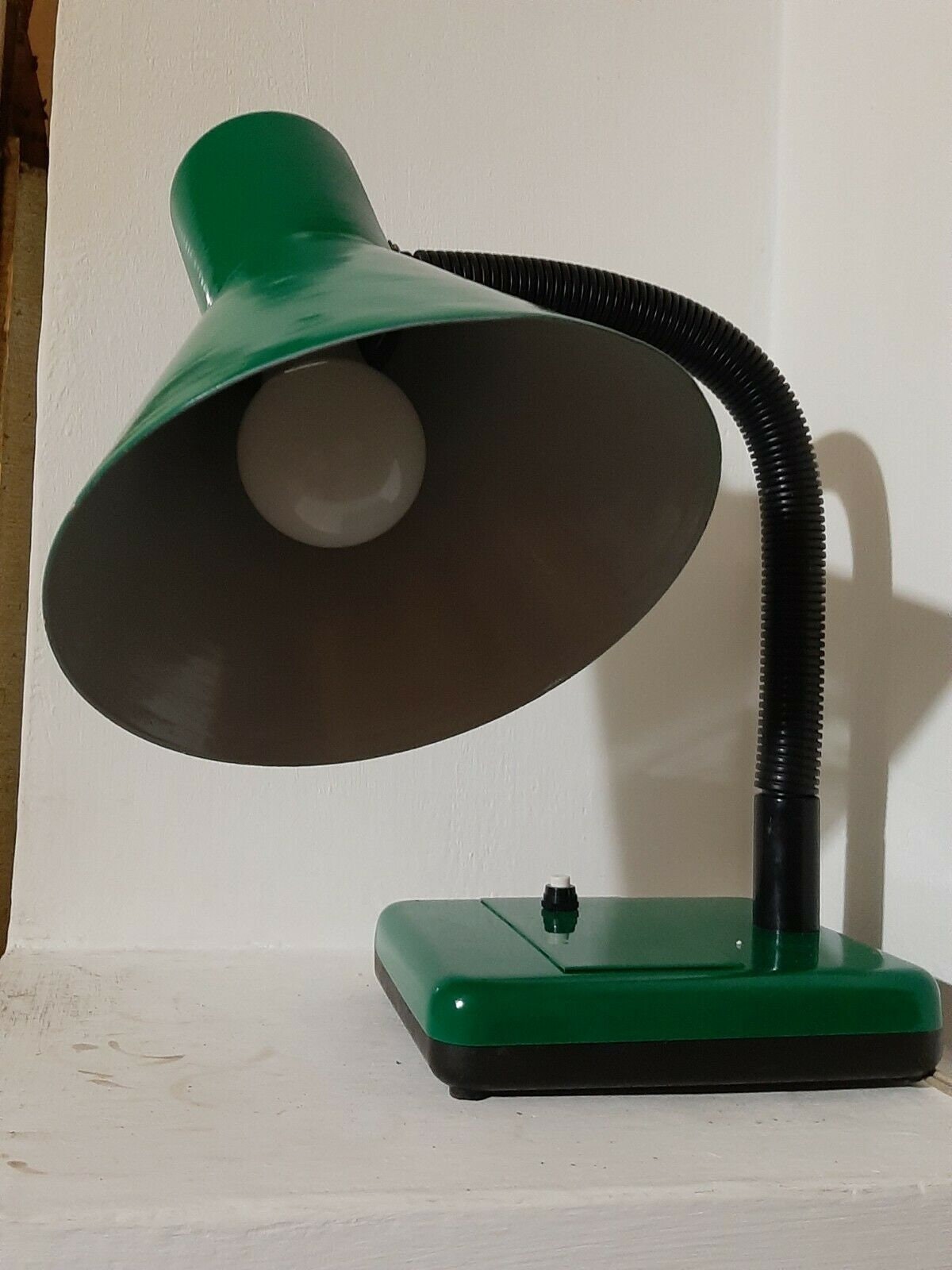 Vintage 1970-80S Table Soviétique Lampe de Pliage Verte Dans Un Style Rétro