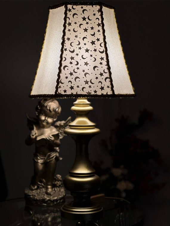 Victorian Fairy Table Lamp Lampshade Golden Beige Patterned Etsy