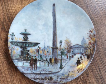 Vintage 1980s France Lot 4 pcs Plates Wall Decor Limoges Paris 8 1/2" Ltd Edt.