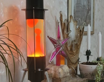 Very rare vintage 1983y. Soviet orange lava lamp space rocket style.