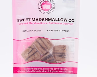 Gourmet Cocoa Caramel Marshmallow - Halal - Made with Organic, Grass-fed Bovine Gelatin