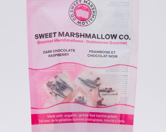 Raspberry Dark Chocolate Marshmallow - Halal - Made with Organic, Grass-fed Bovine Gelatin