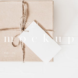 Gift tag mockup simple white, Christmas gift tag mockup 2x3.5, Holiday tag mock up, Minimalist empty gift tag mock up, Christmas mockup 031