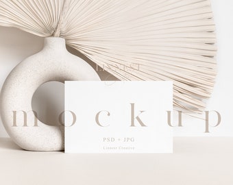 6x4 card mockup, Boho card mockup Smart Object, Wedding mock up, 4x6 card mockup, Minimalist horizontal card mockup, Stationary mockup LC7