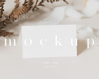 Place card mockup, Folded card mockup, Wedding stationary mockup, Boho card mockup, Tented place card mock up, Neutral card mockup 023