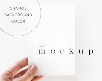 4x6 Card mockup Smart Object, Greeting card mockup, Hand holding card mockup, Minimalist card mockup, Wedding stationary mockup simple 07