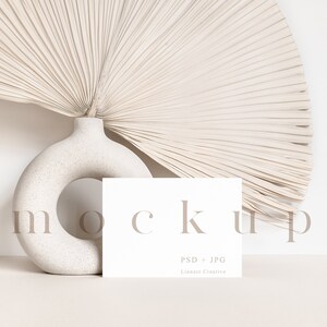 7x5&quot; card mockup, Minimalist empty white card, Wedding stationery mockup, Greeting card mockup, Modern blank card, Landscape card mockup LC7