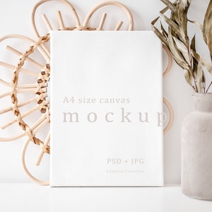 Canvas mockup, A4 canvas, Wall art mockup, Minimalist empty canvas, Blank canvas, Modern living room mock, Printables mockup, Art canvas