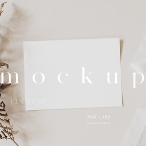 Minimalistische Karte Mockup, Grußkarte Landschaft Mockup, Hochzeit Stationary Mockup, Karte Mockup Smart Object, Horizontale Karte Mockup 023