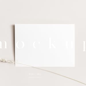 Wenskaart landschap mockup, minimalistische kaart mockup, bruiloft mock up, stationaire mockup, horizontale kaart mockup Smart Object 010