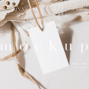 Boho cadeau tag mockup, bruiloft gunst tag mockup, moderne kerstcadeau tag mockup, minimalistische lege cadeau tag, eenvoudige aardse tag mockup LC3
