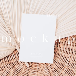 Grußkarte Mockup, Einladung Mockup, Smart Object Karte Mockup, Boho Karte Mockup, Blank weiße Karte Mockup, HochzeitSeinladung Mockup 018