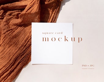 Square Card Mockup Etsy