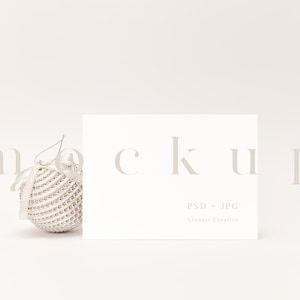 Maqueta de tarjeta horizontal de 7 x 5", maqueta de tarjeta blanca vacía minimalista, maqueta de tarjeta navideña, maqueta de papelería de boda moderna, maqueta de tarjeta horizontal