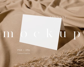 Zelt Klappkarte Mockup, Minimalistisches Klappkarten Mockup, Hochzeit Stationary Mockup, Blanko Weiße Karte Mockup, Boho Karte Mockup 03