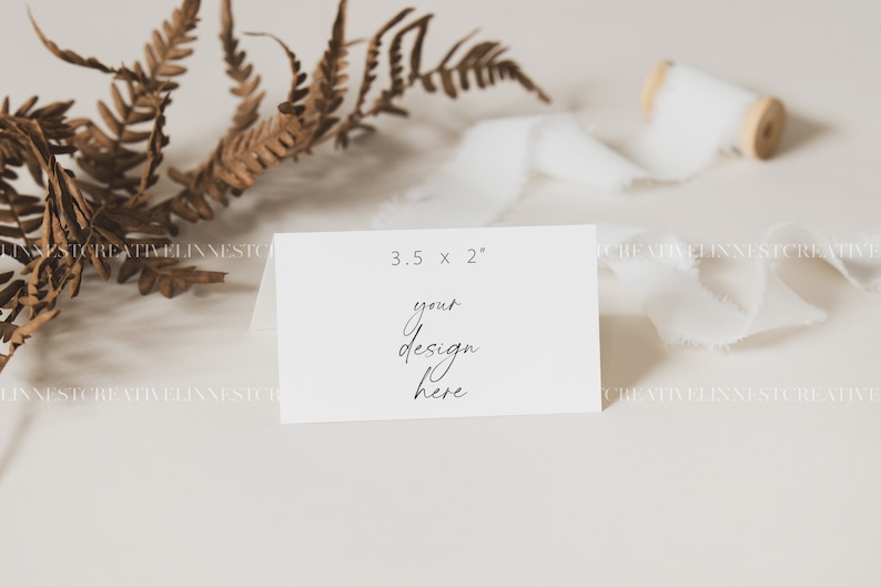 Platzkarte Mockup, Klappkarte Mockup, Hochzeit Stationär Mockup, Boho Karte Mockup, Tented Platzkarte Mockup, Neutrale Karte Mockup 023 Bild 3