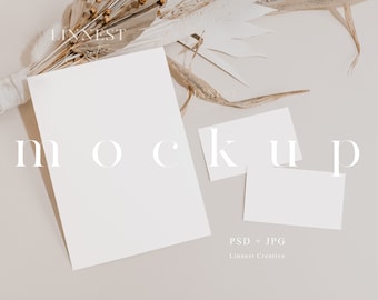 Baby shower stationery mockup, Boho gender neutral baby shower invite mockup, Diaper raffle and Book for baby, PSD Smart Object mockup LC8