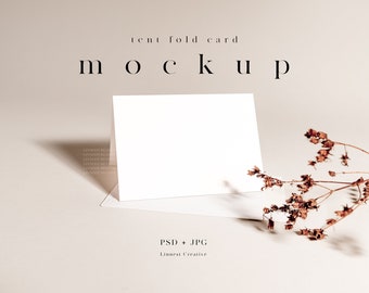 Thank you Card Mockup, Weiße Karte Mockup, Moderne Hochzeit Papeterie Mockup,Minimalistische Klappkarte Mockup,Zelt Faltkarte Mockup,Nude Töne