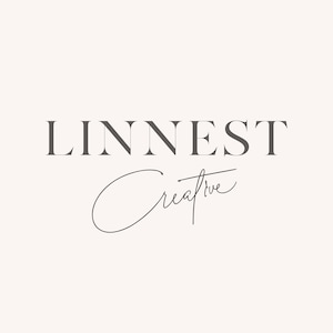 May include: A logo for a business called "Linnest Creative". The name is in a serif font and the word "Creative" is in a handwritten script font.