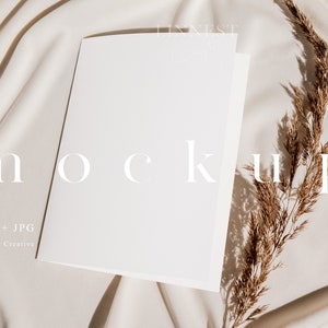 Gefaltete Karte Mockup 5x7, Gefaltetes Hochzeits-Programm Mockup, Heft Mockup, Boho Karte Mockup, Einladung Mockup, Hochzeit Mockup Stationary LC3