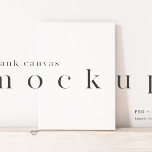Kunstdruck Leinwand Mockup, Minimalistische leere Leinwand Mockup, Moderne weiße Leinwand im A4 Format, Wand Kunst Printables Mockup, Kunstwerk Leinwand Mockup Bild 1