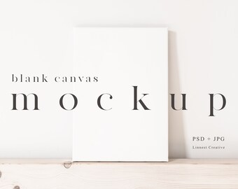 Canvasmodel kunstprint, minimalistisch leeg canvasmodel, modern wit canvas op A4-formaat, mockup met afdrukbare wandkunst aan de muur, kunstwerk canvasmodel
