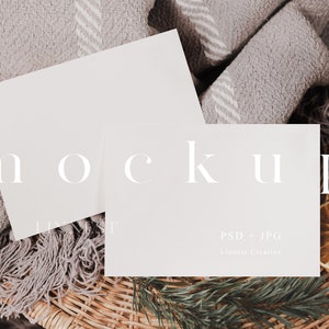 Weihnachtskarten Mockup, Weihnachtskarten Mockup, Weihnachtskarten Mockup, zwei Weihnachtskarten, Weihnachtskarten Mockup Naturtöne, 020