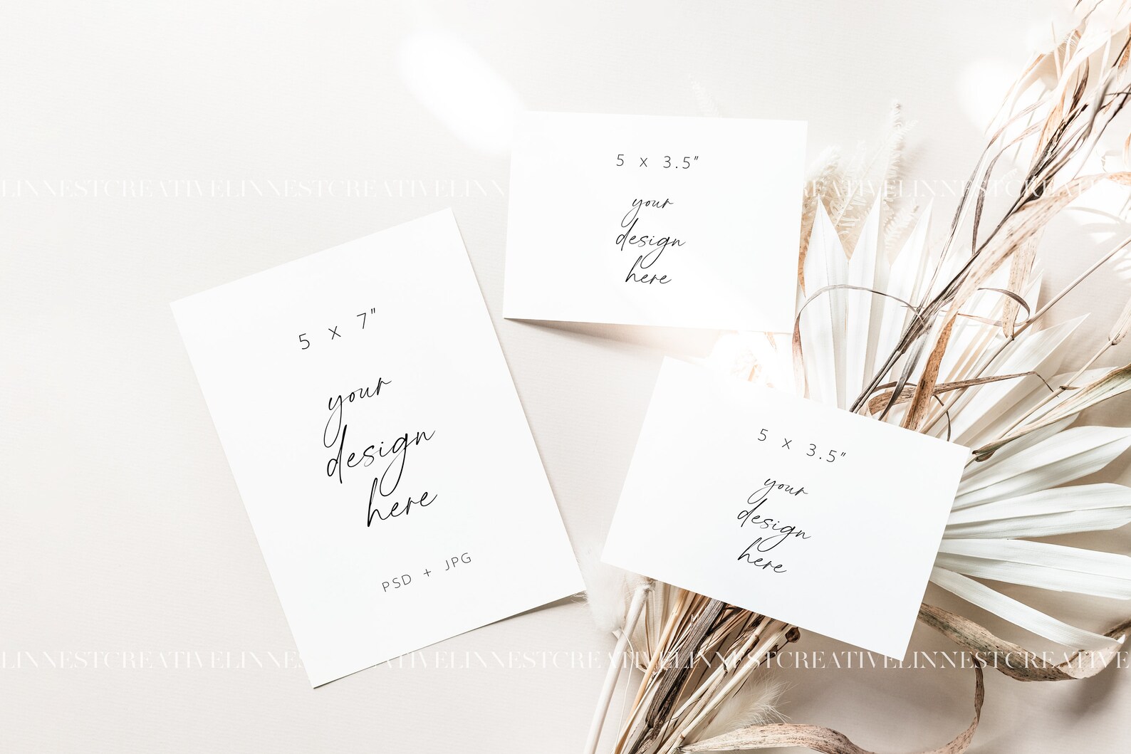 Boho invitation suite mock up Baby shower stationary