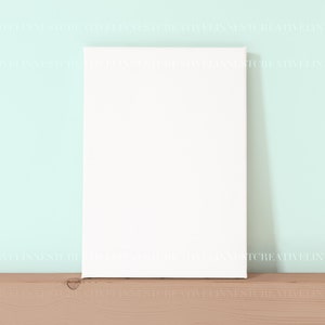 Kunstdruck Leinwand Mockup, Minimalistische leere Leinwand Mockup, Moderne weiße Leinwand im A4 Format, Wand Kunst Printables Mockup, Kunstwerk Leinwand Mockup Bild 8