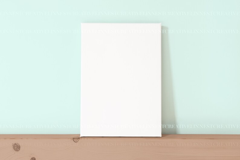 Kunstdruck Leinwand Mockup, Minimalistische leere Leinwand Mockup, Moderne weiße Leinwand im A4 Format, Wand Kunst Printables Mockup, Kunstwerk Leinwand Mockup Bild 8