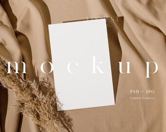 6x4 card mockup, Neutral card mockup, Boho card mockup Smart Object, Wedding mock up, 4x6 vertical card mockup, Minimalist card mockup 03
