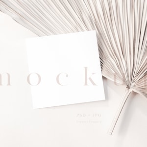 5 x 5" vierkante kaart mockup, bruiloft uitnodiging mockup, minimalistische lege witte kaart, bruiloft briefpapier mockup, vierkante lege kaart mockup