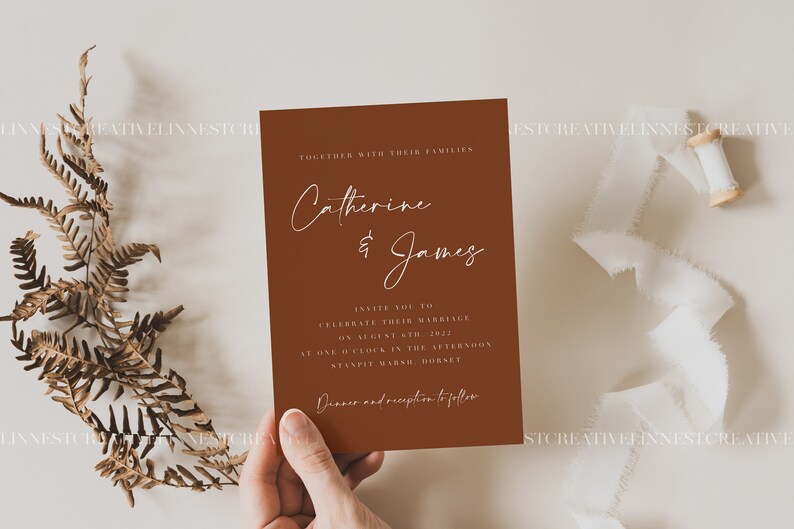Boho card mockup, 5x7 card mockup Smart Object, Greeting card mockup, Invite mockup, White card mockup, Wedding mock up stationary 023 image 5