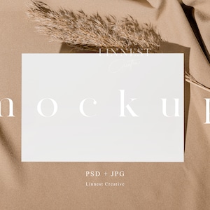 6x4 kaart mockup, Neutrale kaart mockup, Boho kaart mockup Smart Object, Bruiloft mockup, 4x6 horizontale kaart mockup, Minimalistische kaart mockup 03