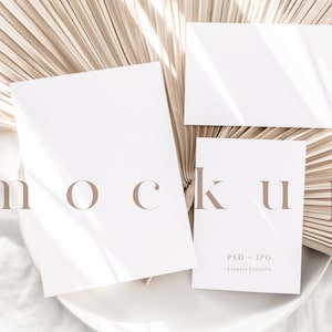 Boho Hochzeit Suite Mockup, moderne neutrale Boho Karte Mock-up, minimalistische Hochzeit stationäre Mock-up, minimale Hochzeit Suite Mock-up LC1