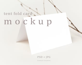 Zelt Klappkarte Mockup, Blank weiße Karte Mockup, Hochzeit Papeterie Mockup, Minimalistischer Stil Klappkarte Mockup, Leere Dankeskarte