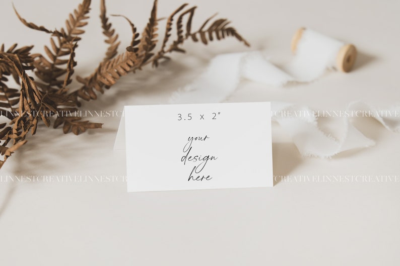 Platzkarte Mockup, Klappkarte Mockup, Hochzeit Stationär Mockup, Boho Karte Mockup, Tented Platzkarte Mockup, Neutrale Karte Mockup 023 Bild 8