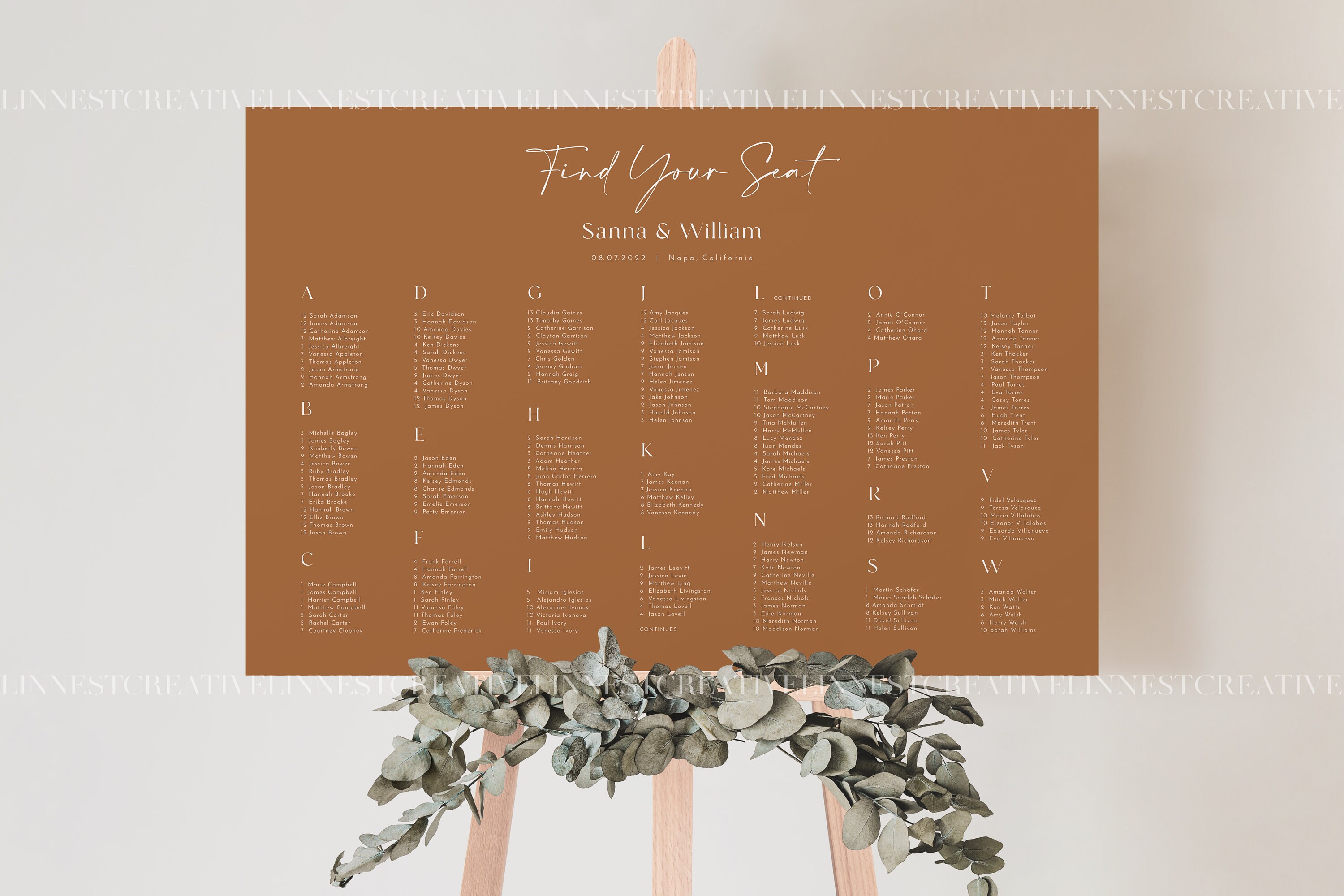 Wedding Seating Chart Mockup, 36x24 Sign Mockup, Easel Sign Landscape ...