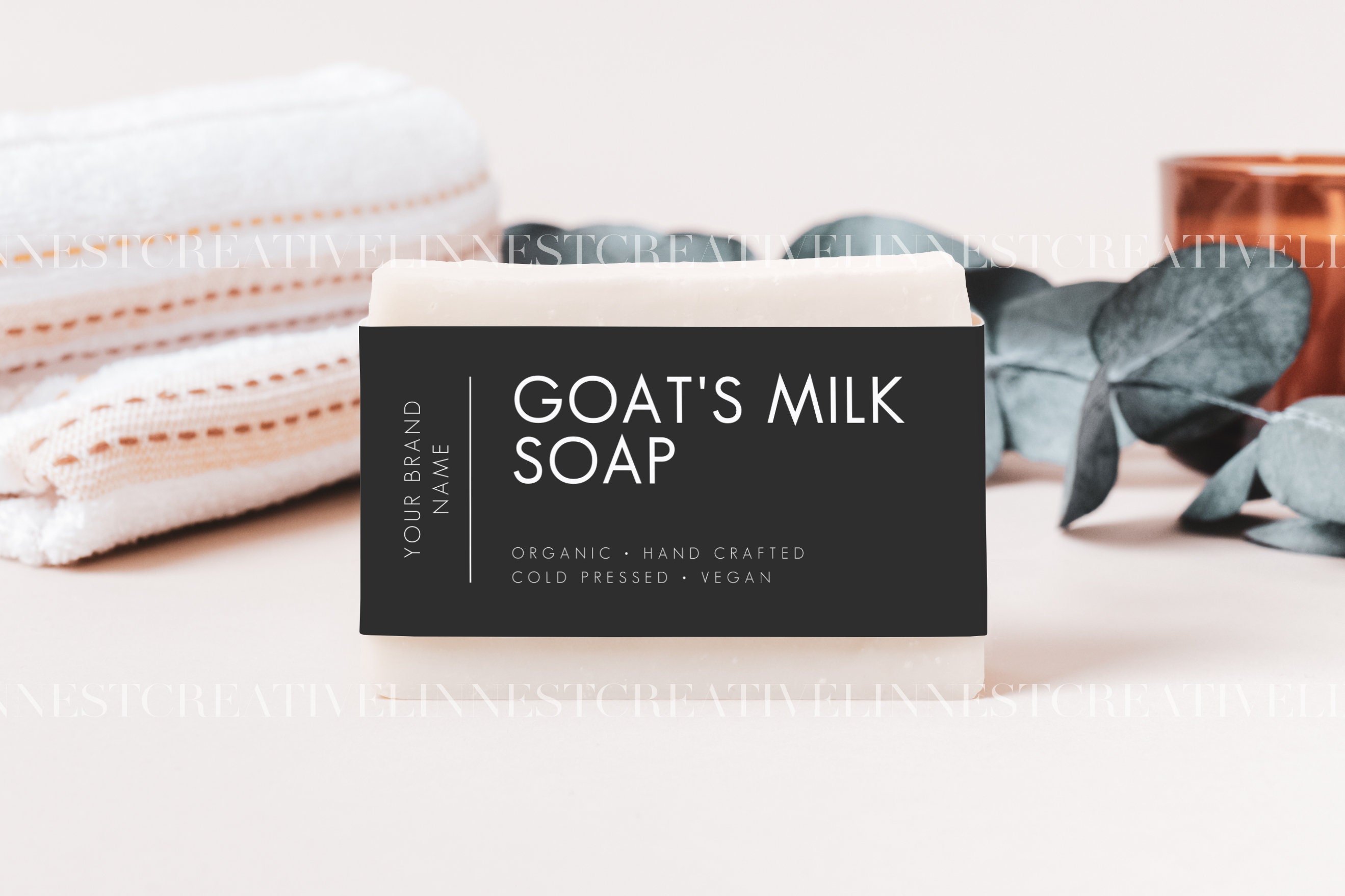 Adjustable color soap label mockup Neutral brand label