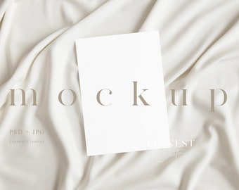 5x7" card mockup, Minimalist empty white card, Wedding stationery mockup, Greeting card mockup, Modern boho neutral tones card mockup LC4