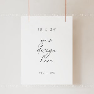 Simple wedding sign mockup, Minimal seating chart mock up, Wedding welcome sign mock up, 18x24 sign mockup, Hanging boho seating mock up image 2