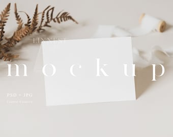 Zelt Faltkarte Mockup, Minimalistische Klappkarte Mockup, Boho Hochzeit Stationär Mockup, Danke Karte Mockup, Klappkarte Mockup 023