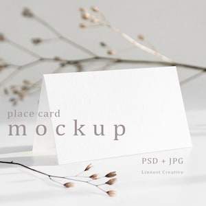 Plaats kaart mockup, Tent vouw kaart mockup, Blank witte kaart mockup, Bruiloft briefpapier mockup, Minimale stijl gevouwen kaart mockup