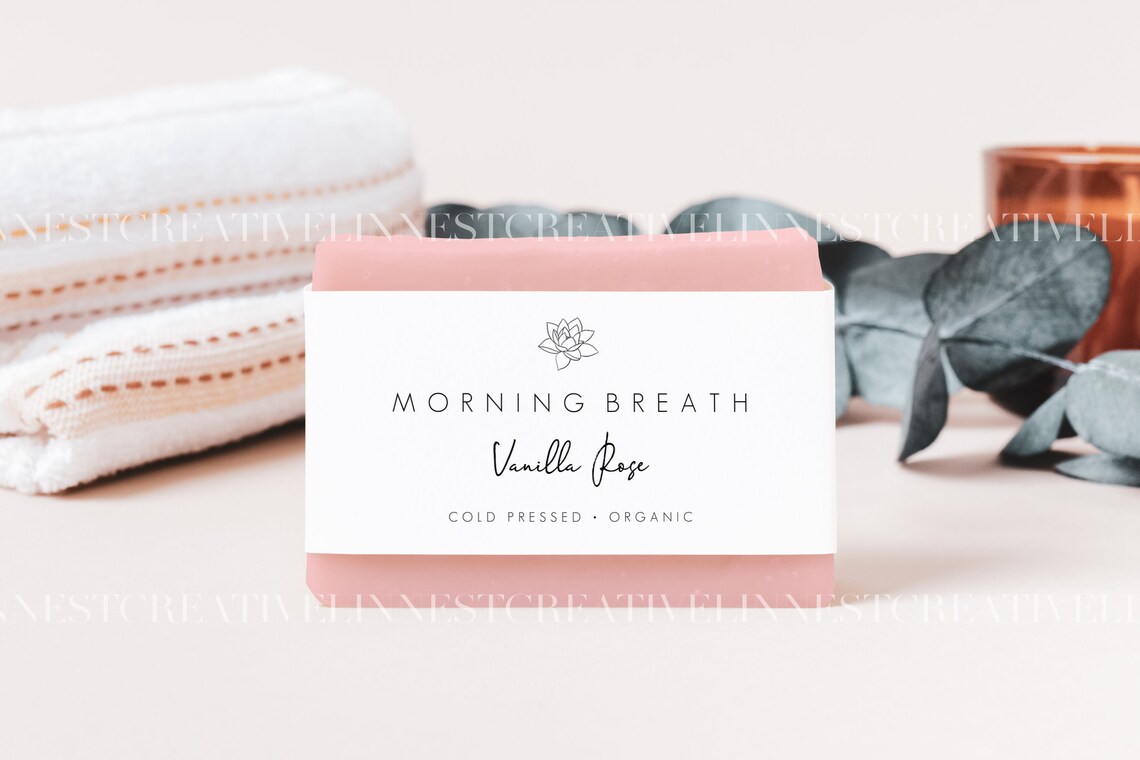 Adjustable color soap label mockup Neutral brand label