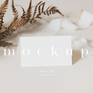 Platzkarte Mockup, Klappkarte Mockup, Hochzeit Stationär Mockup, Boho Karte Mockup, Tented Platzkarte Mockup, Neutrale Karte Mockup 023 Bild 2